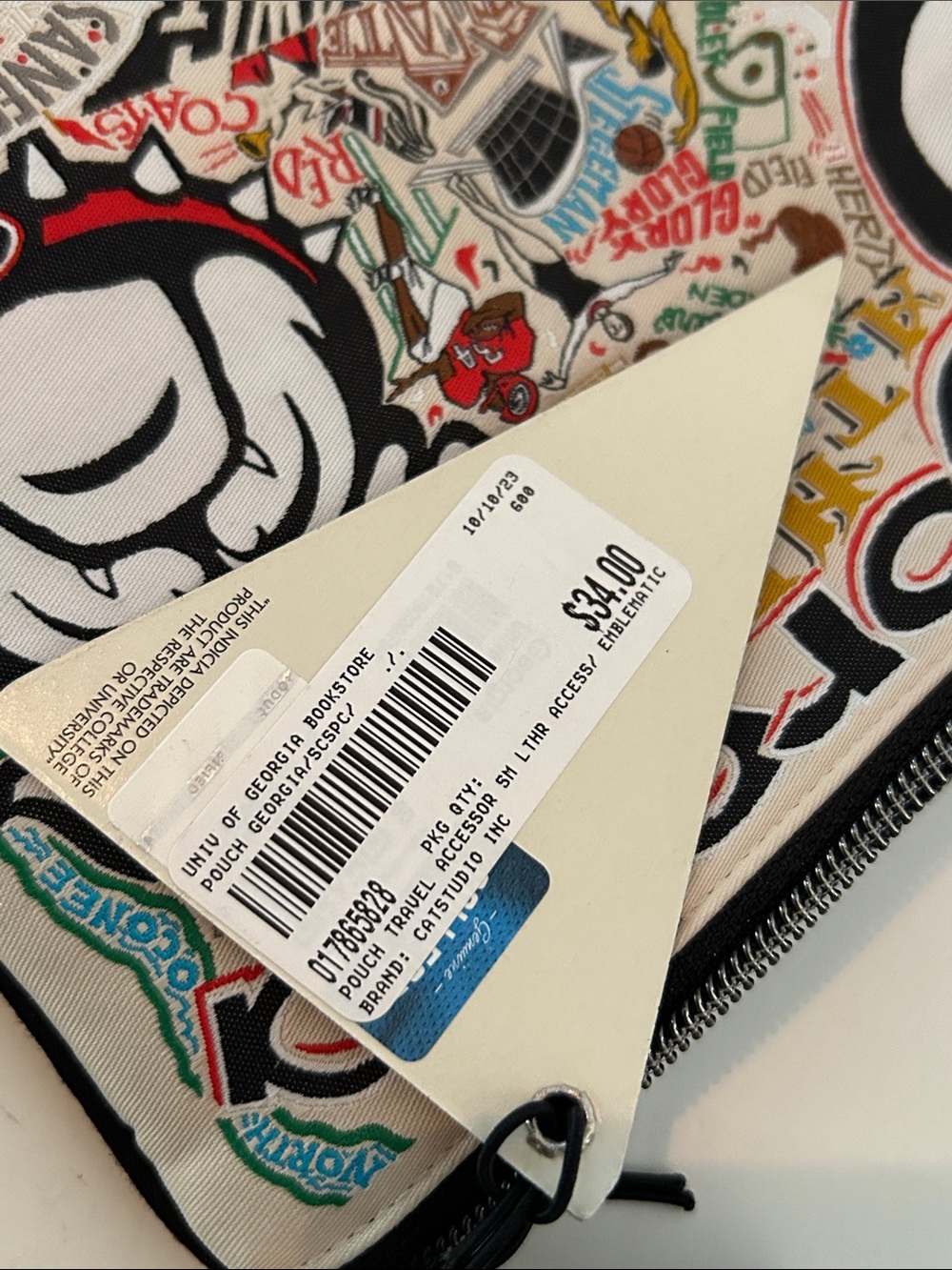 Catstudio university of georgia emblems Zip Pouch NEW Bulldog Sanford stadium - Picture 6 of 10